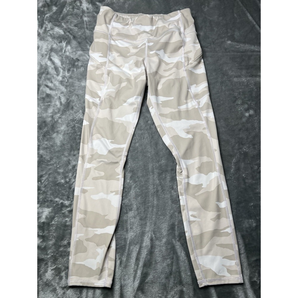 Athleta Pants Women Small Camo High Rise Leggings Beige White Camouflage Pocket
